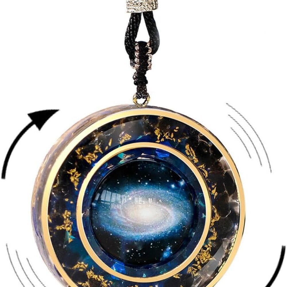 Orgonite Necklace - Sri Yantra Rotatable Pendant For Anti Stress Anxiety & Medit - Picture 1 of 8